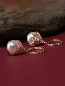 justpeachy Rose Gold-Plated Geometric Drop Earrings