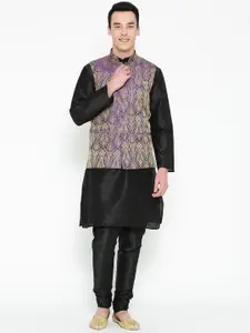MAG Regular Kurta With Churidar & Nehru Jacket