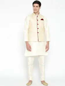MAG Regular Kurta With Churidar & Nehru Jacket