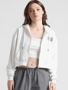 ONLY Hooded Front Open Cropped Sweatshirt