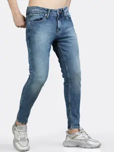 BADMAASH Men Slim Fit Low Distress Heavy Fade Stretchable Jeans