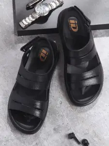 ID Men Textured Lightweight & Flexible Leather Comfort Sandals