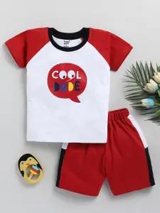 Toonyport Boys Typography Printed T-shirt with Shorts