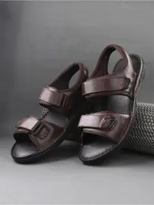 Overdrive Textured Leather Velcro Comfort Sandals