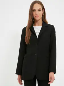 Trendyol Notched Lapel Collar Single-Breasted Longline Blazer