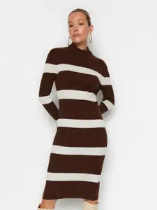Trendyol Striped Acrylic Bodycon Dress