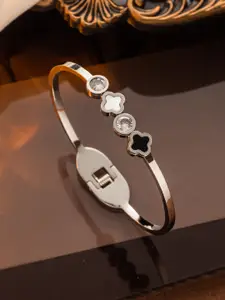 Jewels Galaxy Women Silver-Plated Bangle-Style Bracelet