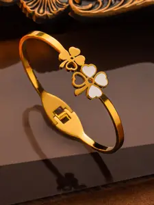 Jewels Galaxy Gold-Plated Cuff Bracelet
