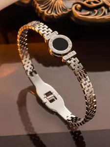 Jewels Galaxy Silver Plated Bangle Style Bracelet