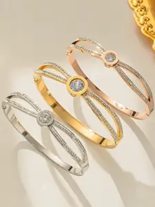 Jewels Galaxy  Set Of 3 American Diamond Bangle-Style Bracelet