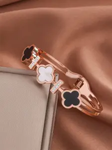 Jewels Galaxy Rose Gold-Plated Stainless Steel Bangle-Style Bracelet