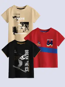 BAESD Boys Pack Of 3 Printed Cotton T-shirt