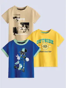 BAESD Boys Pack Of 3 Printed Pure Cotton T-shirts