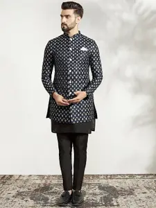 KISAH Ethnic Self Design Kurta & Sherwani With Trousers