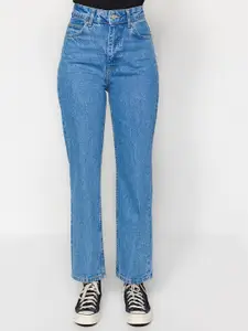 Trendyol Women High Rise Clean Look Pure Cotton Jeans