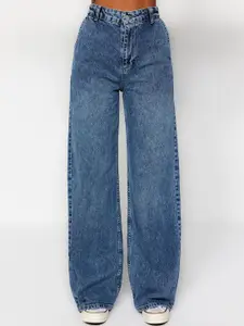 Trendyol Women Mid-Rise Low Distress Light Fade Jeans