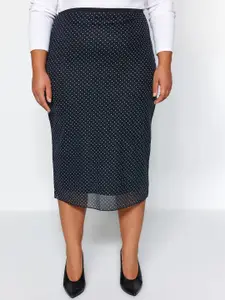 Trendyol Plus Size  Geometric Printed A-Line Midi Skirts