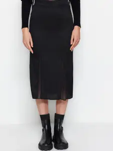 Trendyol Semi-Sheer Straight Midi Skirt