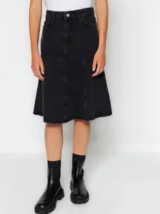 Trendyol Pure Cotton A-Line Knee-Length Skirts