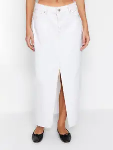 Trendyol Pure Cotton Maxi Length Straight Skirt