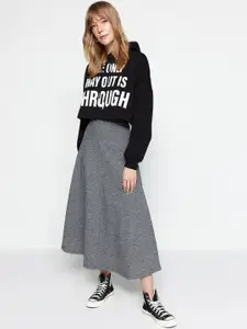 Trendyol Self-Design Flared  Midi Skirt