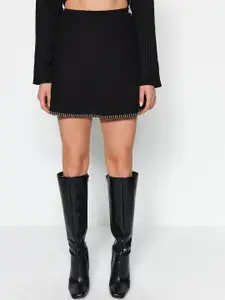 Trendyol Straight Mini Length Acrylic Cotton Skirt