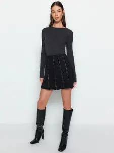 Trendyol Dotted A-Line Mini Skirt