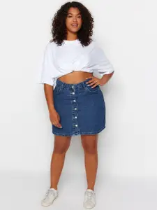 Trendyol Pure Cotton A-Line Mini Skirt
