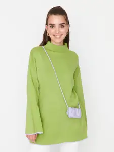 Trendyol Mock Collar Long Sleeve Acrylic Pullover Sweaters