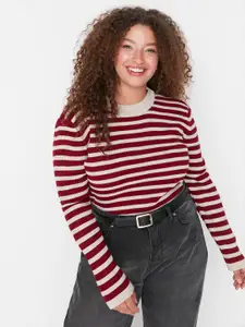 Trendyol Striped Round Neck Acrylic Pullover