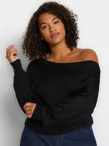 Trendyol Off-Shoulder Ribbed Pullover