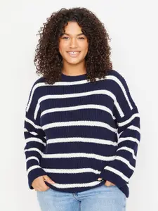 Trendyol Striped Round Neck Long Sleeves Acrylic Pullover Sweater