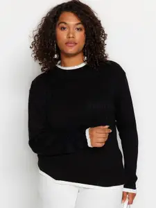 Trendyol Striped Round Neck Acrylic Pullover