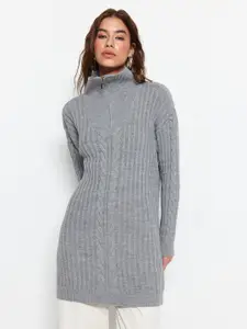 Trendyol Cable Knit Turtle Neck Long Sleeves Acrylic Pullover