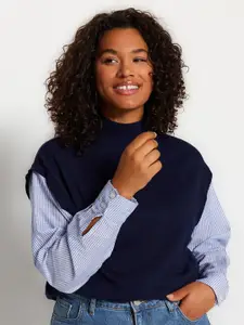 Trendyol Plus Size High Neck Acrylic Sweater Vest