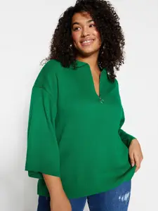 Trendyol Plus Size Mandarin Collar Regular Pullover Sweaters