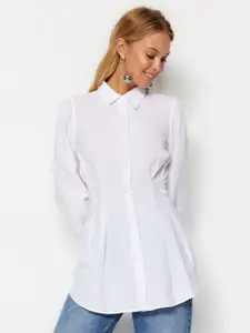 Trendyol Spread Collar Longline Casual Shirt