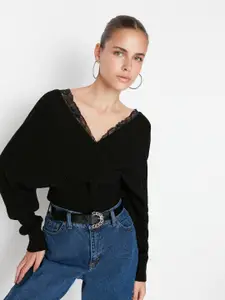 Trendyol Ribbed V-Neck Acrylic Pullover