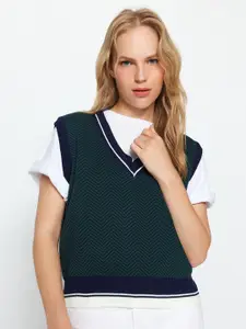 Trendyol Self Design Chevron Acrylic Sweater Vest