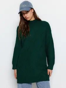 Trendyol Cable Knit Longline  Turtle Neck Acrylic Pullover