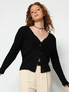 Trendyol Cable Knit Crop Cardigan Sweaters