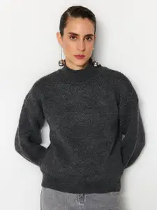 Trendyol Self Design Ribbed Acrylic Pullover