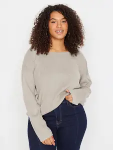 Trendyol Round Neck Drop Shoulder Sleeves Acrylic Pullover