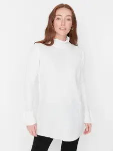Trendyol Ribbed Turtle Neck Longline Acrylic Pullover Sweater