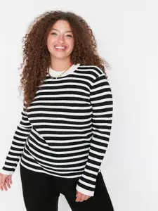 Trendyol Striped Round Neck Pure Acrylic Pullover
