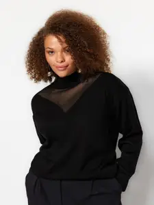 Trendyol Plus Size High Neck Long Sleeves Acrylic Pullover Sweater
