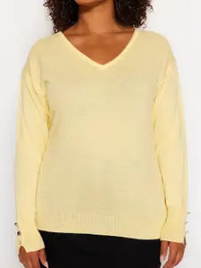 Trendyol V-Neck Pure Acrylic Pullover Sweaters