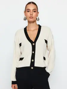Trendyol Colourblocked V-Neck Cardigan Sweater