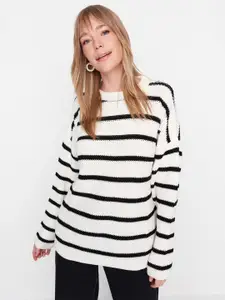 Trendyol Striped Ribbed Acrylic Pullover