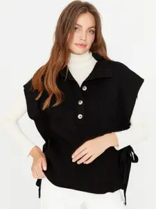 Trendyol Ribbed Shirt Collar Acrylic Pullover Sweater